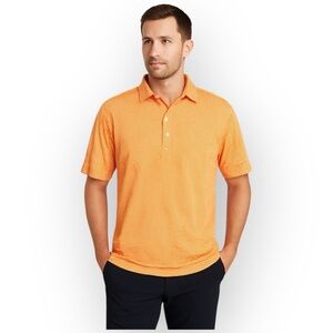 EUC Walter Hagen Men’s Polo Shirt – L – Orange Gingham – Lightweight Golf Top